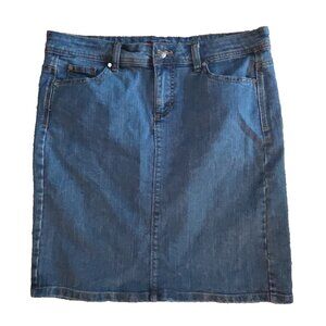 10M Wrangler Medium Blue Wash Denim Jean Skirt WRASKMD Zip Button